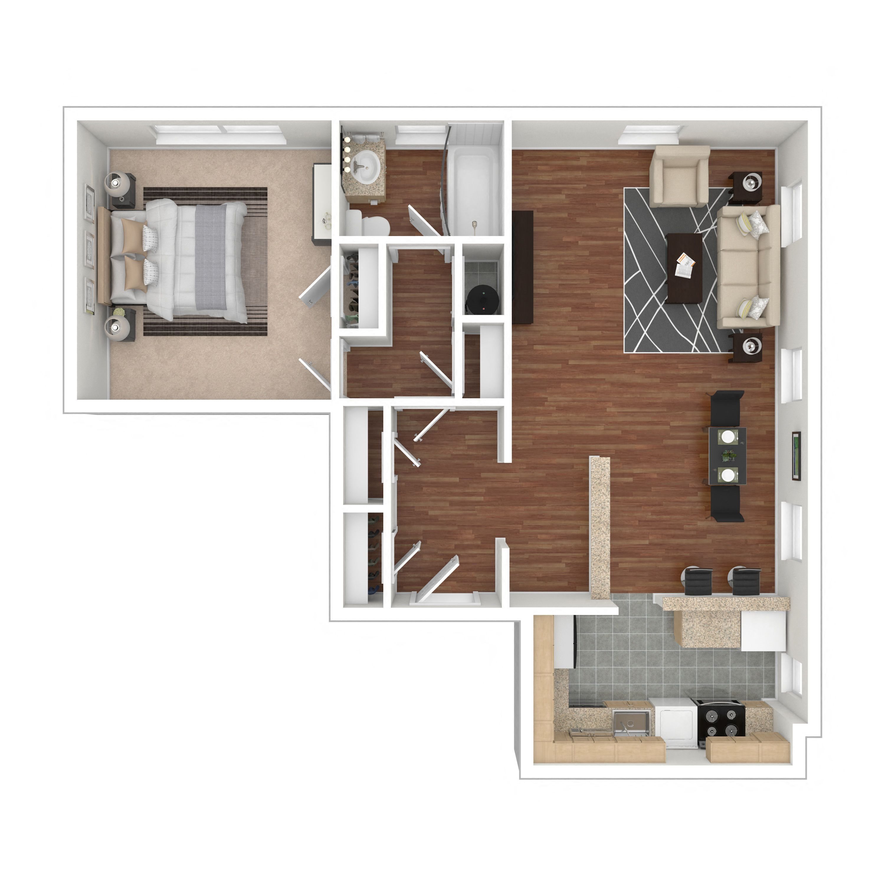 One Bedroom Floorplan KD